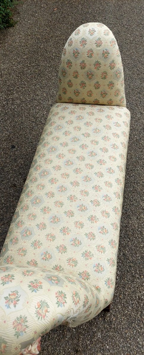 Bedside Bench In Worked And Shaped Wood Padded With Elegant Fabric, -photo-3