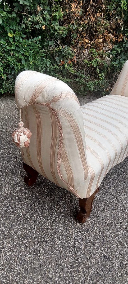  Bedside Bench In Worked And Shaped Wood Padded With Elegant Fabric, Perfect-photo-4
