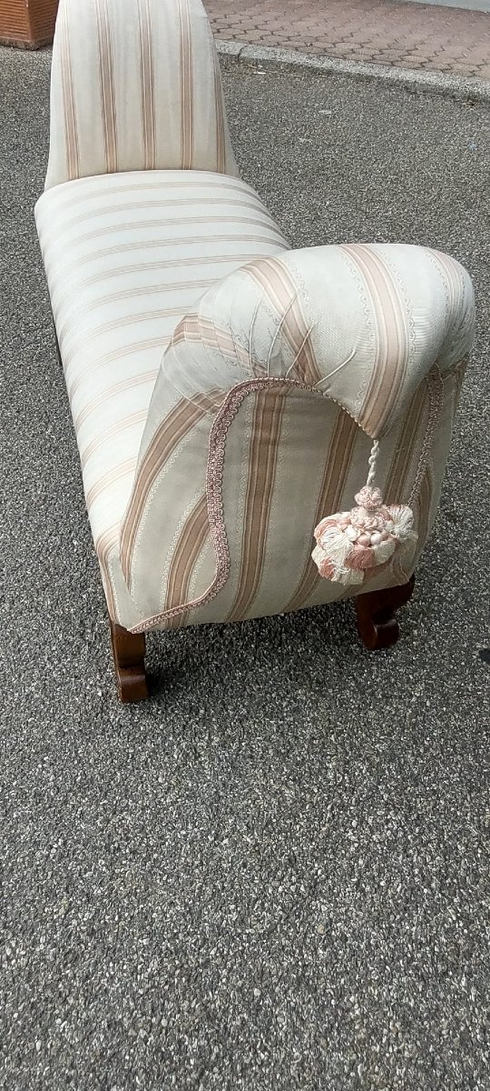  Bedside Bench In Worked And Shaped Wood Padded With Elegant Fabric, Perfect-photo-5