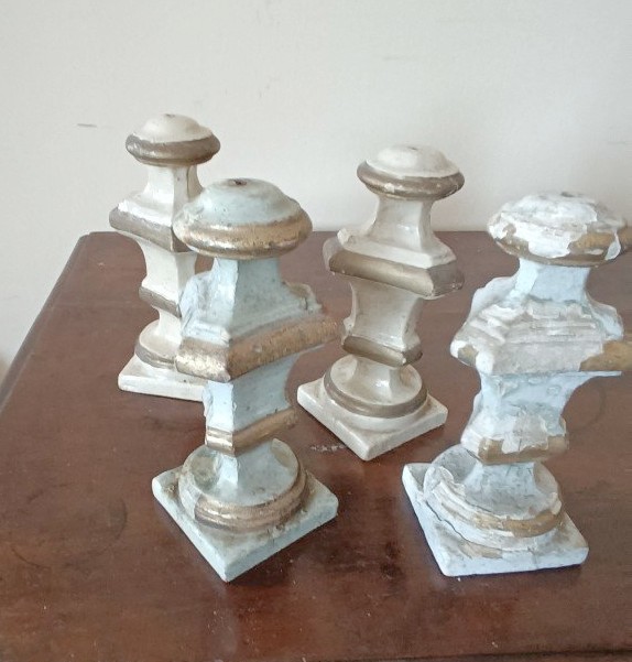 Series Of 4 Antique Palm Candlesticks-photo-2