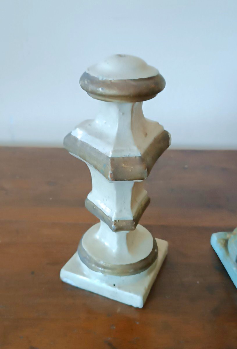 Series Of 4 Antique Palm Candlesticks-photo-4