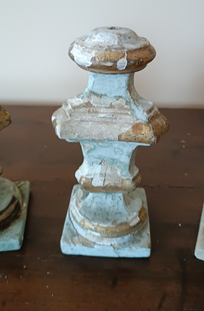Series Of 4 Antique Palm Candlesticks-photo-2