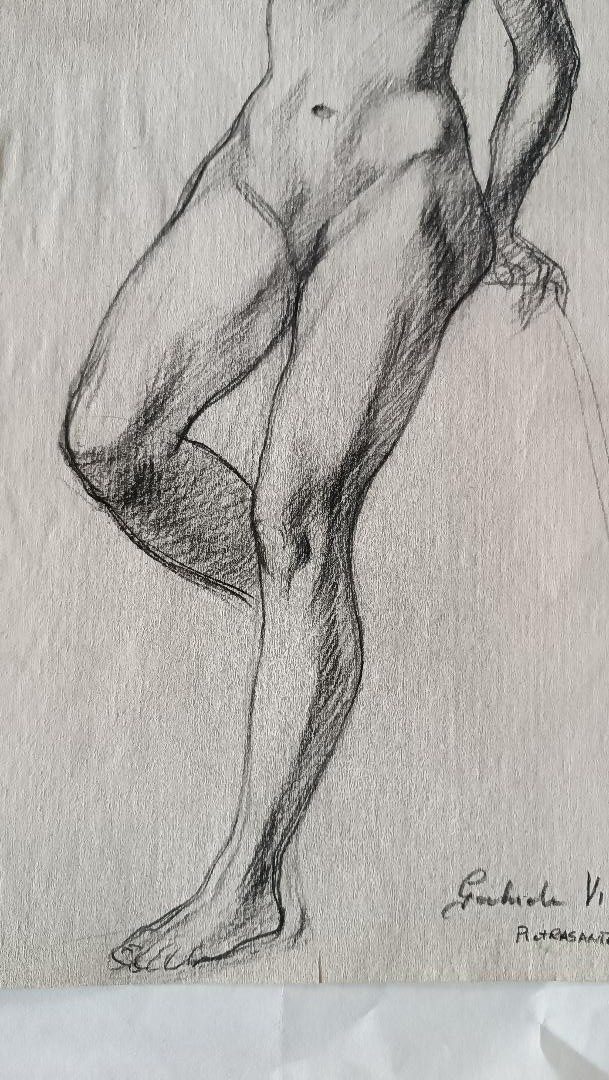 Pencil Drawing On Paper, Female Nude Sketch - Gabriele Vicari-photo-4