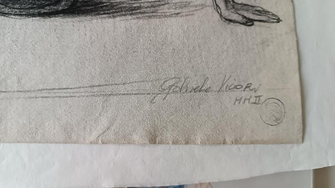 Dessin au crayon sur papier, esquisse de nu masculin - Gabriele Vicari-photo-2