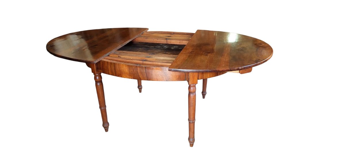 Large Oval Table Extendable Up To 3 Metres, Beautiful Solid Walnut-photo-3