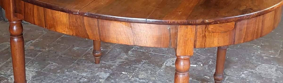 Large Oval Table Extendable Up To 3 Metres, Beautiful Solid Walnut-photo-1