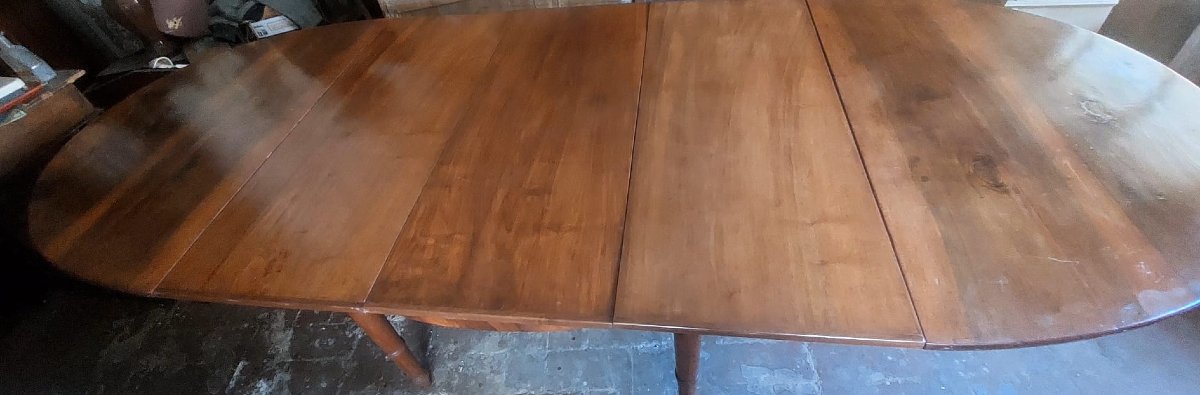 Large Oval Table Extendable Up To 3 Metres, Beautiful Solid Walnut-photo-3