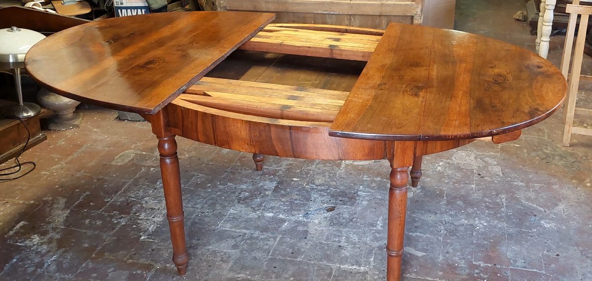 Large Oval Table Extendable Up To 3 Metres, Beautiful Solid Walnut-photo-5