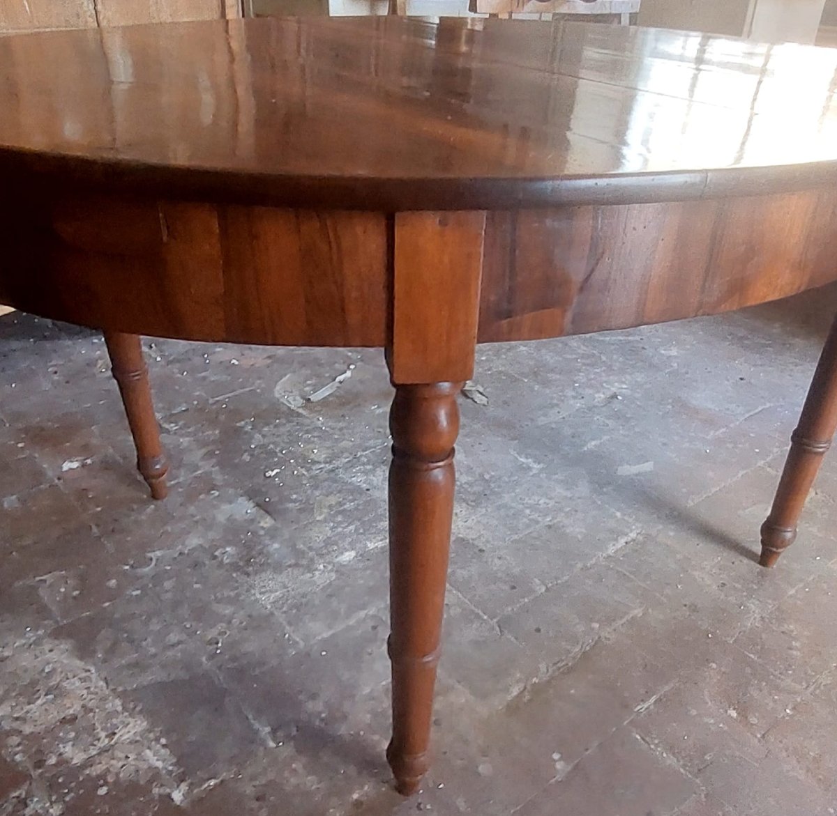 Large Oval Table Extendable Up To 3 Metres, Beautiful Solid Walnut-photo-7