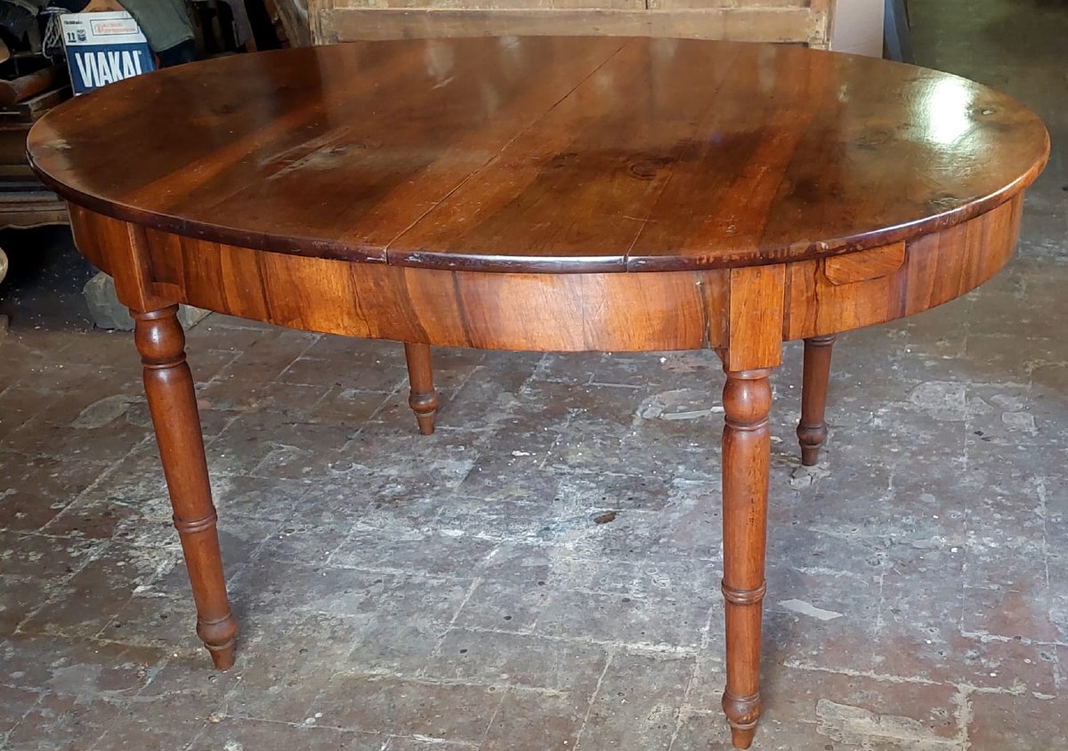 Large Oval Table Extendable Up To 3 Metres, Beautiful Solid Walnut-photo-8