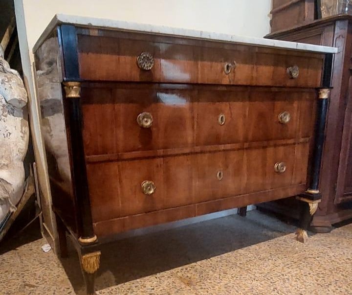 Commode Empire avec miroir - Italie du début du XIXe siècle (LUCCA)-photo-4