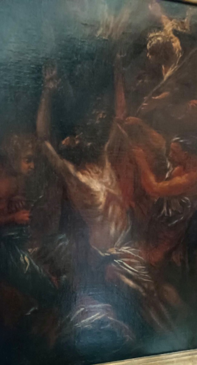 Ancient Painting - Oil On Canvas - 17th Century - Martyrdom Of St. Bartholomew-photo-4