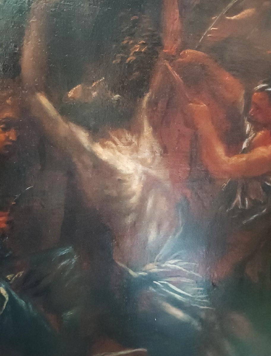 Ancient Painting - Oil On Canvas - 17th Century - Martyrdom Of St. Bartholomew-photo-2