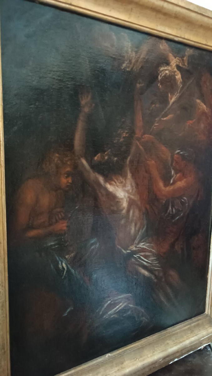 Ancient Painting - Oil On Canvas - 17th Century - Martyrdom Of St. Bartholomew-photo-1