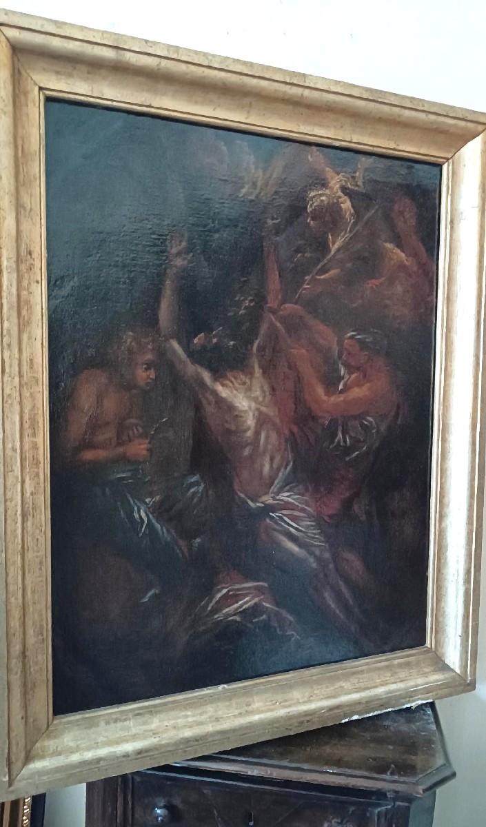 Ancient Painting - Oil On Canvas - 17th Century - Martyrdom Of St. Bartholomew