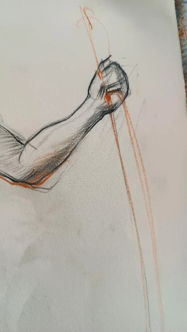 Pencil Drawing On Paper, Male Nude Sketch - Gabriele Vicari-photo-1