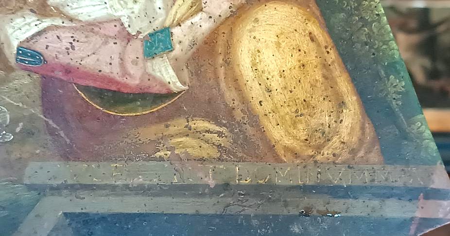Peinture ancienne sur cuivre, école flamande, XVIIe siècle, représentant un saint-photo-2