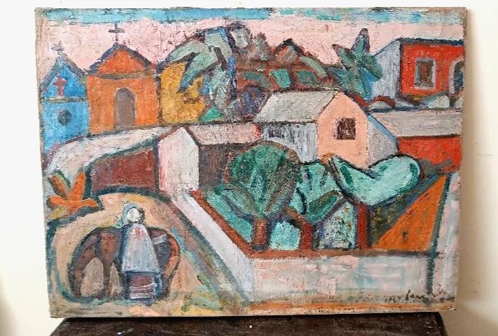 Huile sur toile "Paysage sicilien" FERRUCCIO FERRI - PRIX DE L'EXPOSITION NATIONALE DE SIENNE 1-photo-2