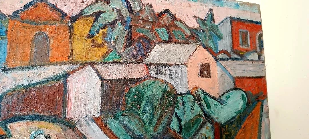 Huile sur toile "Paysage sicilien" FERRUCCIO FERRI - PRIX DE L'EXPOSITION NATIONALE DE SIENNE 1-photo-3