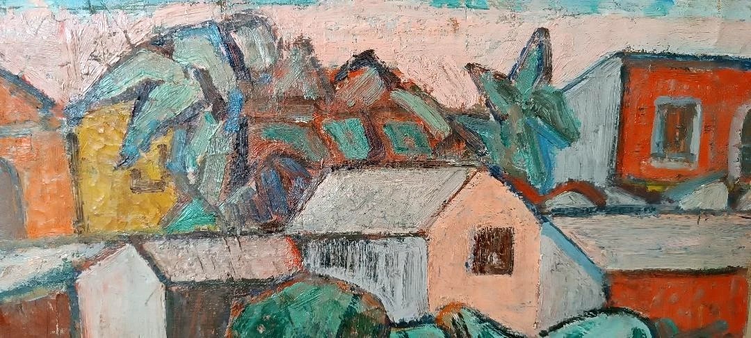 Huile sur toile "Paysage sicilien" FERRUCCIO FERRI - PRIX DE L'EXPOSITION NATIONALE DE SIENNE 1-photo-5
