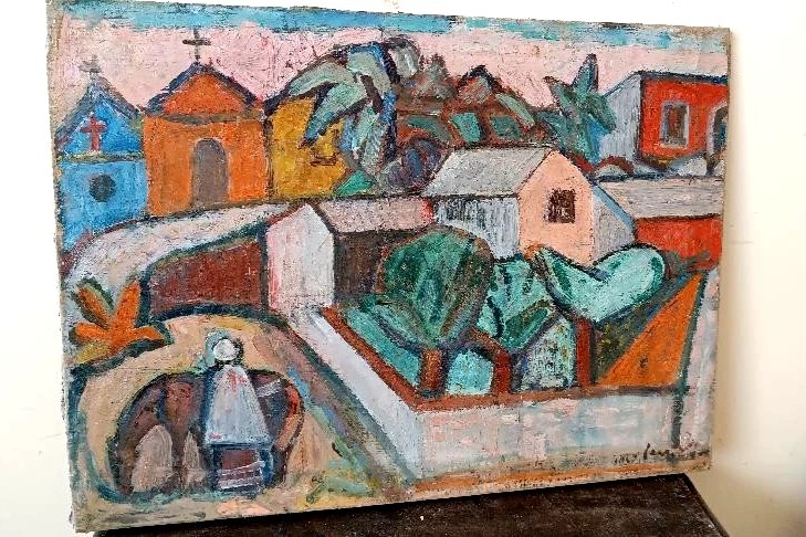 Huile sur toile "Paysage sicilien" FERRUCCIO FERRI - PRIX DE L'EXPOSITION NATIONALE DE SIENNE 1-photo-8