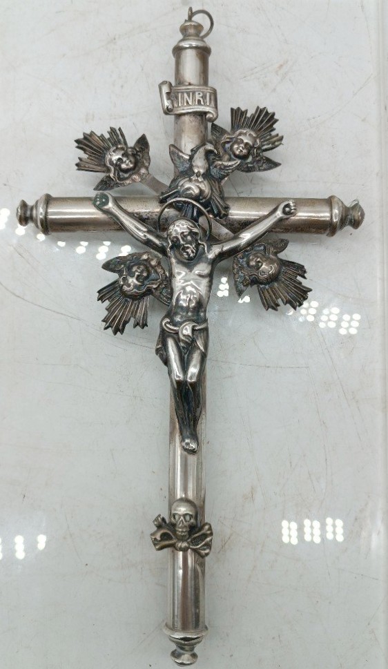 Christ Avec Croix - Argent Italie 19ème Siècle H.27 CM-photo-4