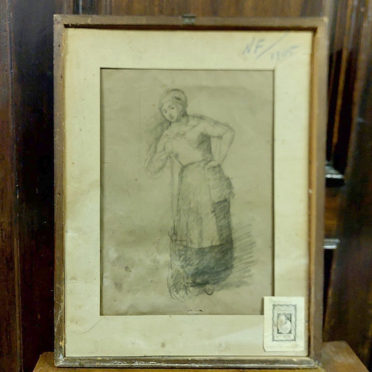Antique Drawing Two-faced Osvaldo Bignami-photo-2