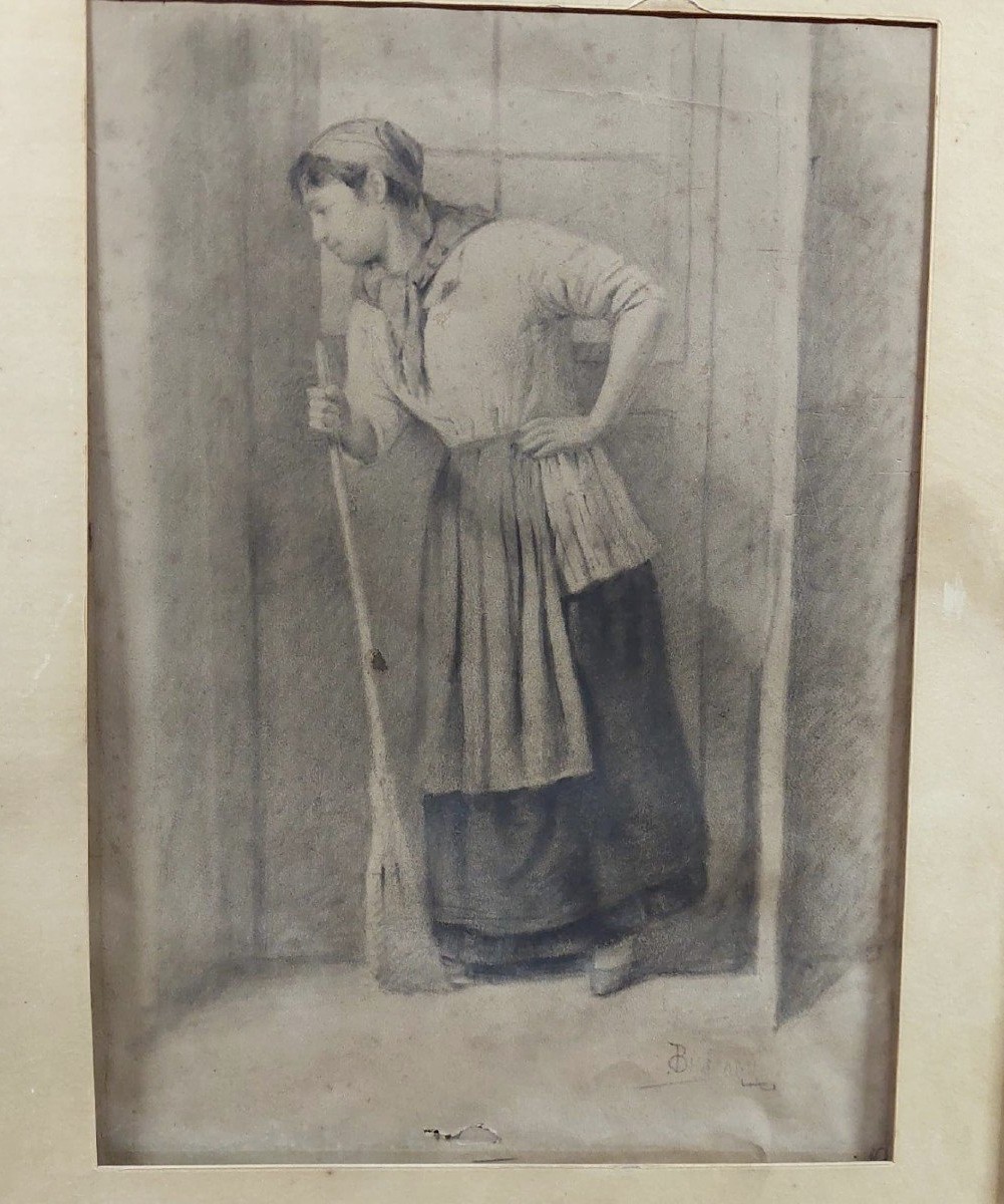 Antique Drawing Two-faced Osvaldo Bignami-photo-4