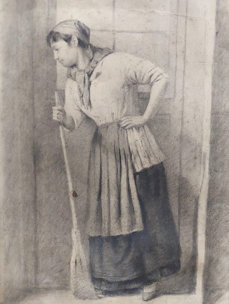 Antique Drawing Two-faced Osvaldo Bignami-photo-2