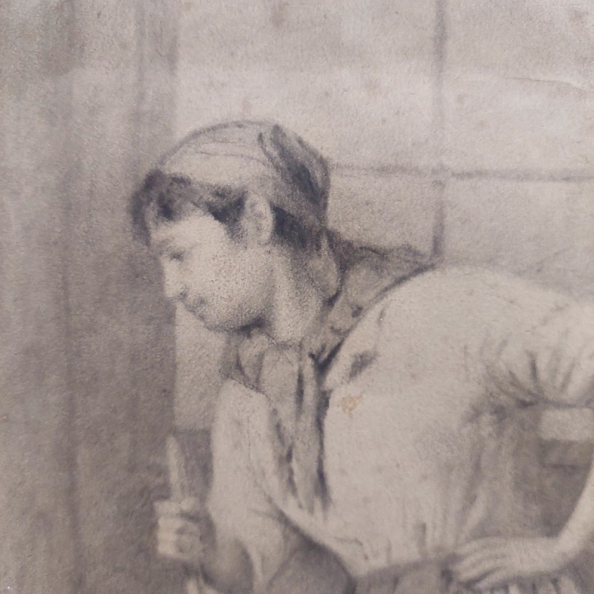 Antique Drawing Two-faced Osvaldo Bignami-photo-3