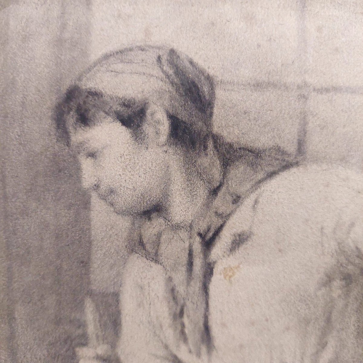 Antique Drawing Two-faced Osvaldo Bignami-photo-4