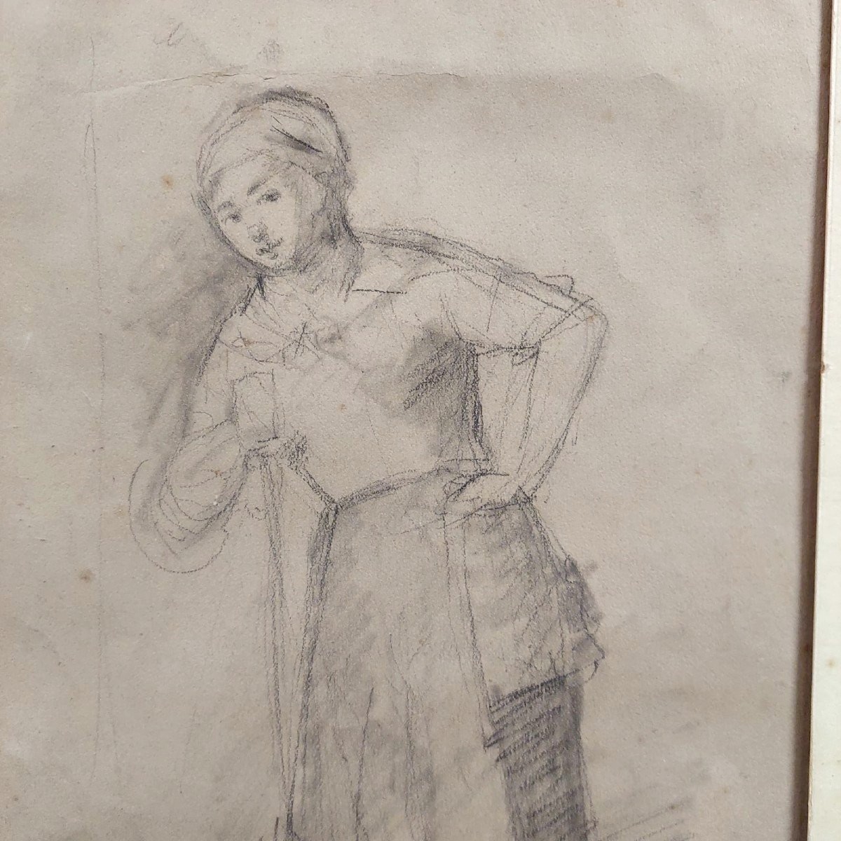 Antique Drawing Two-faced Osvaldo Bignami-photo-5