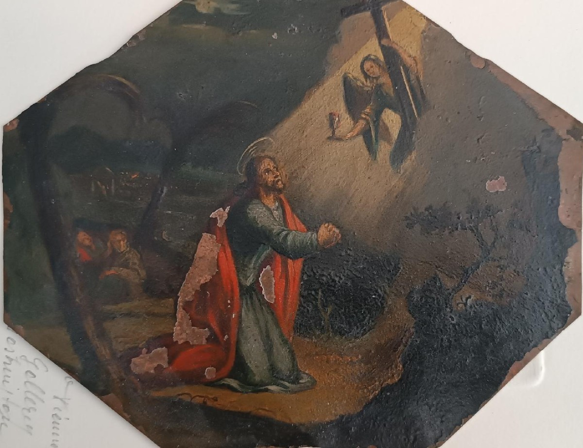 Painting On Copper - Religious Scene - 18th Century Italian School-photo-3