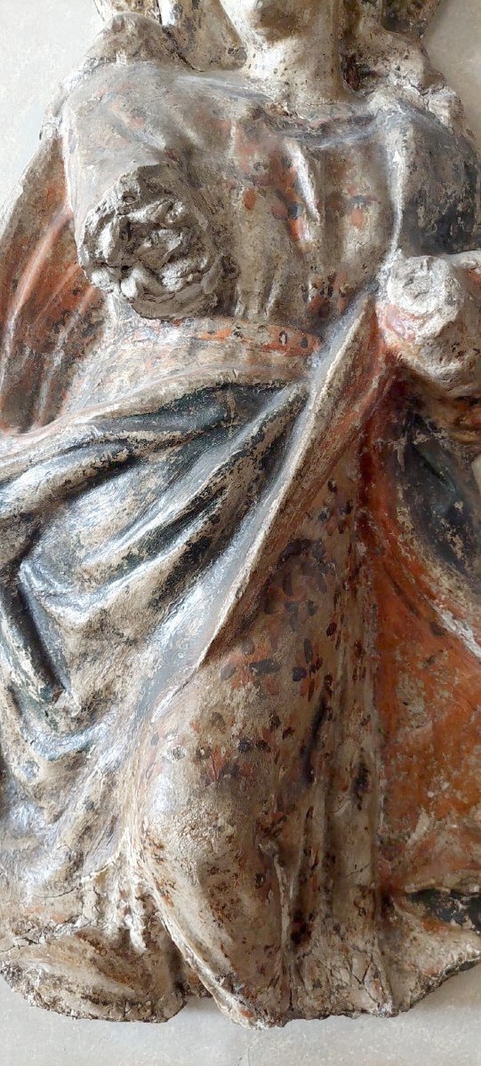Madonna In Papier-mâché And Stucco 18th Century Italy-photo-1