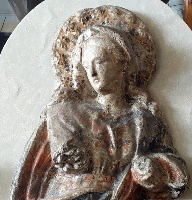 Madonna In Papier-mâché And Stucco 18th Century Italy-photo-2