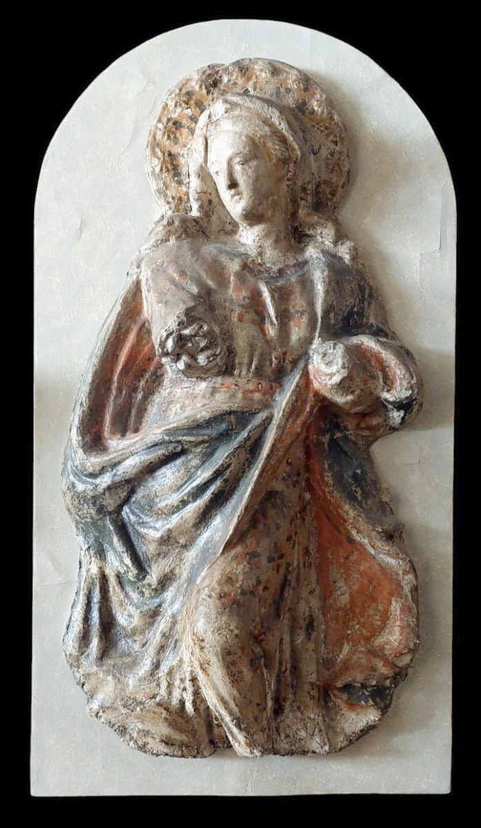 Madonna In Papier-mâché And Stucco 18th Century Italy