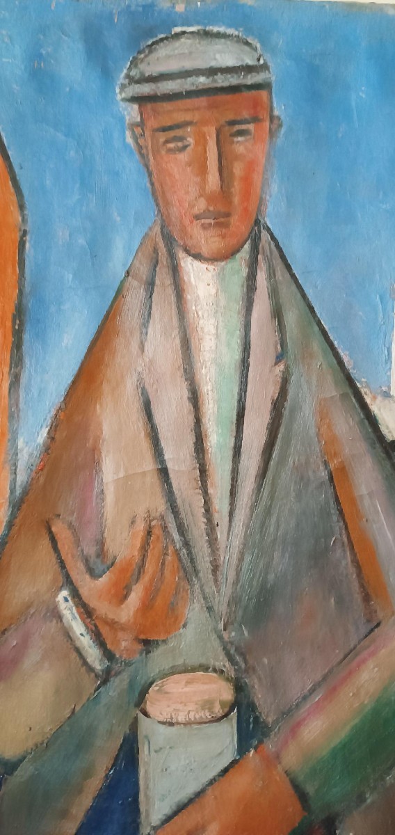 Huile sur toile FERRUCCIO FERRI -1948 - "PORTRAIT" PÉRIODE SYRACUSE-photo-4
