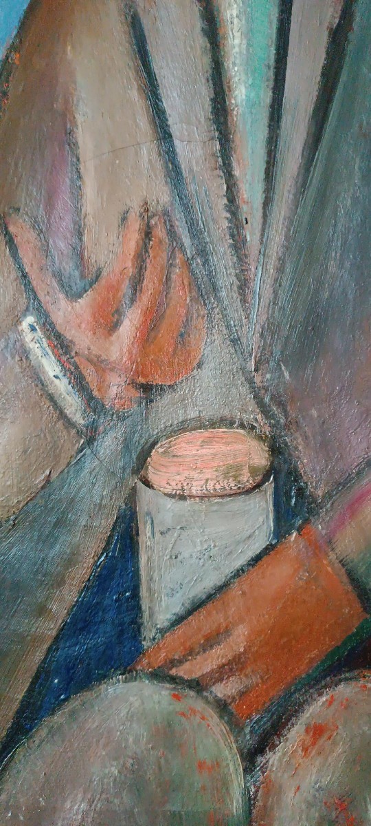 Huile sur toile FERRUCCIO FERRI -1948 - "PORTRAIT" PÉRIODE SYRACUSE-photo-2