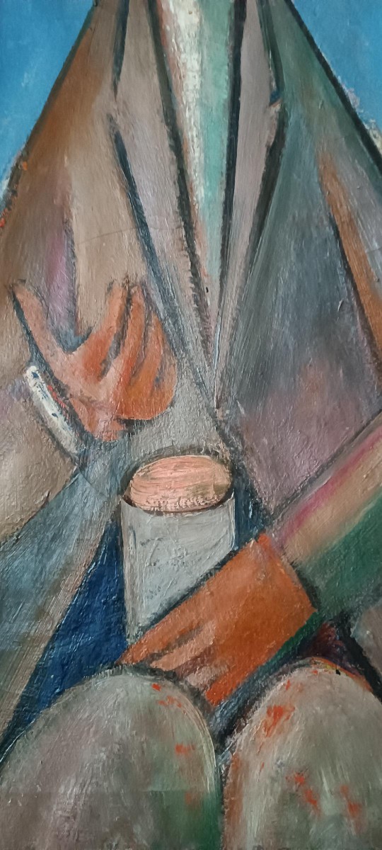Huile sur toile FERRUCCIO FERRI -1948 - "PORTRAIT" PÉRIODE SYRACUSE-photo-5