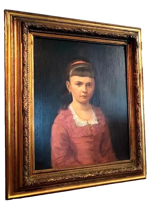 Peinture à l'Huile Sur Toile Portrait Seconde Moitié Du 19ème Siècle - Ecole Allemande-photo-3