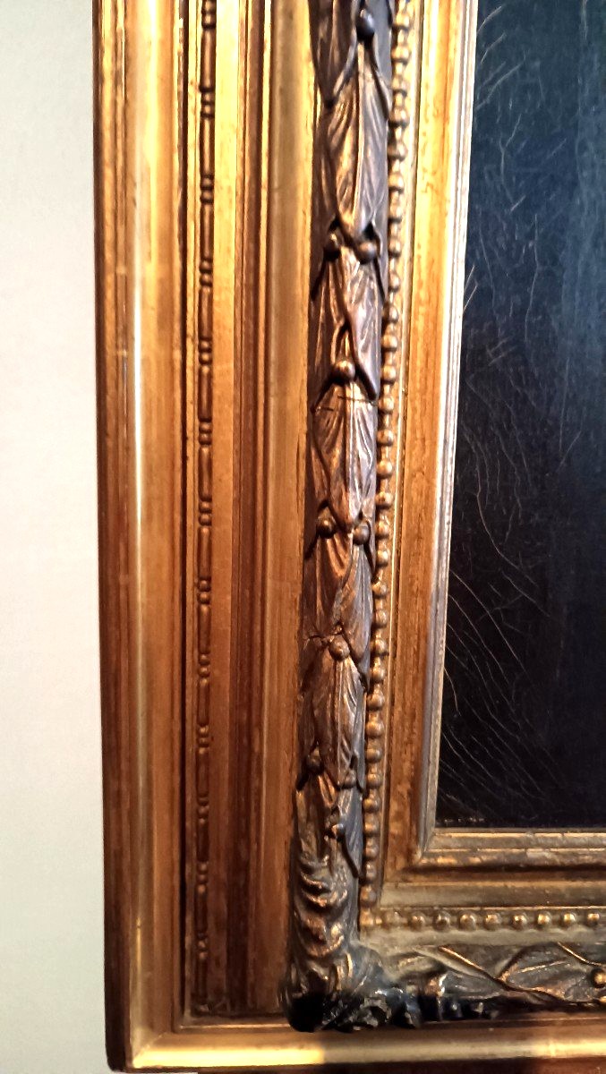 Peinture à l'Huile Sur Toile Portrait Seconde Moitié Du 19ème Siècle - Ecole Allemande-photo-6