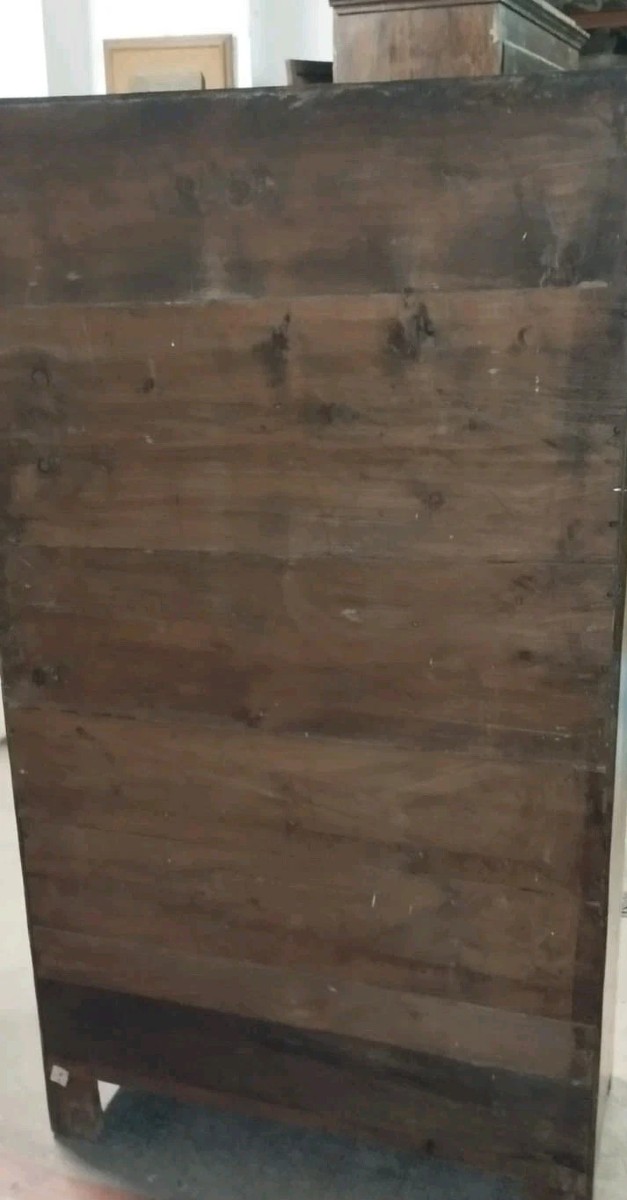 Small Antique Cabinet In Solid Walnut 19th Century Wardrobe-photo-5