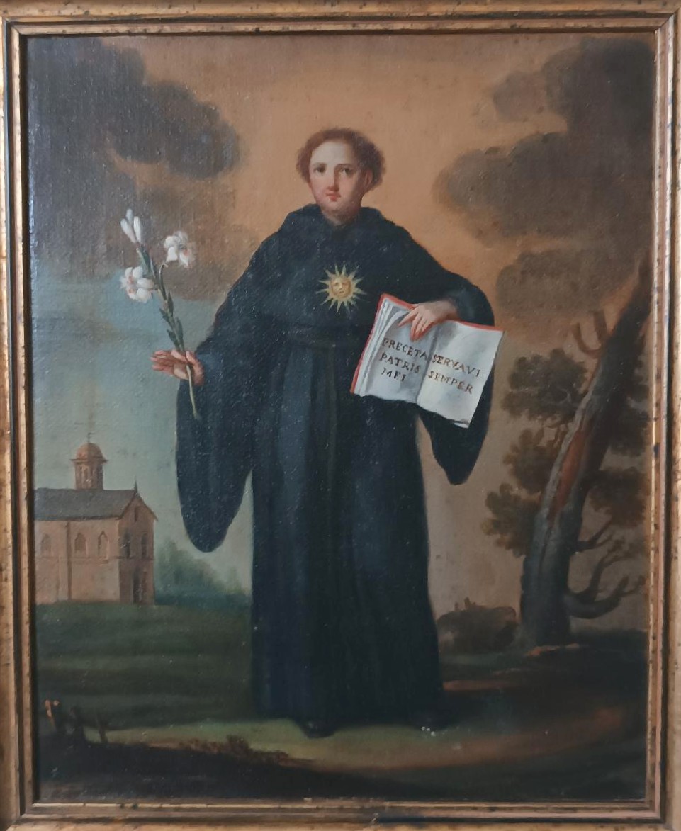 Peinture à l'huile sur toile ancienne - XVIIIe siècle - SAINT NICOLAS DE TOLENTINO-photo-3