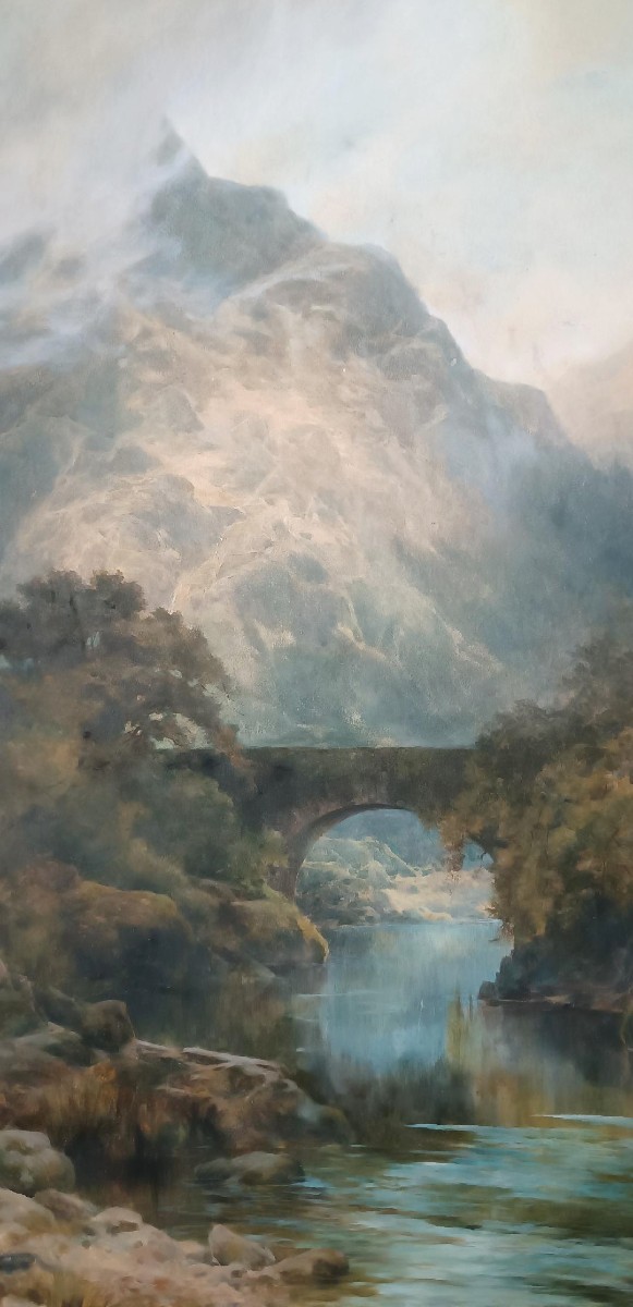 Grand aquarelle - Paysage datée de 1887 par EDMUND PHIPPS --photo-4