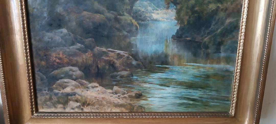 Grand aquarelle - Paysage datée de 1887 par EDMUND PHIPPS --photo-6
