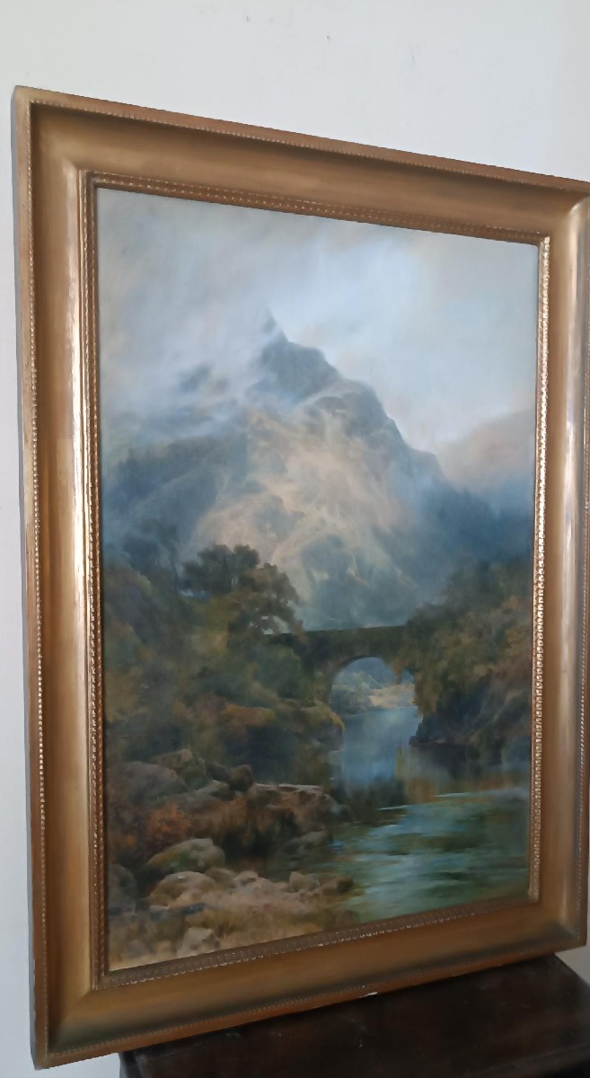 Grand aquarelle - Paysage datée de 1887 par EDMUND PHIPPS --photo-8