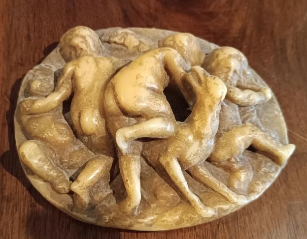 Relief ovale en cire - Bacchanale - Modèle en cire du XVIIIe siècle-photo-5
