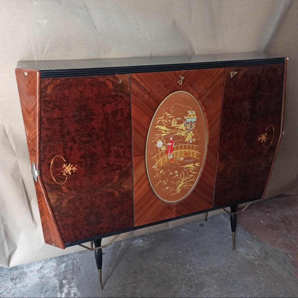 1950s Sideboard Bar Cabinet Attributed To Paolo Buffa-photo-2