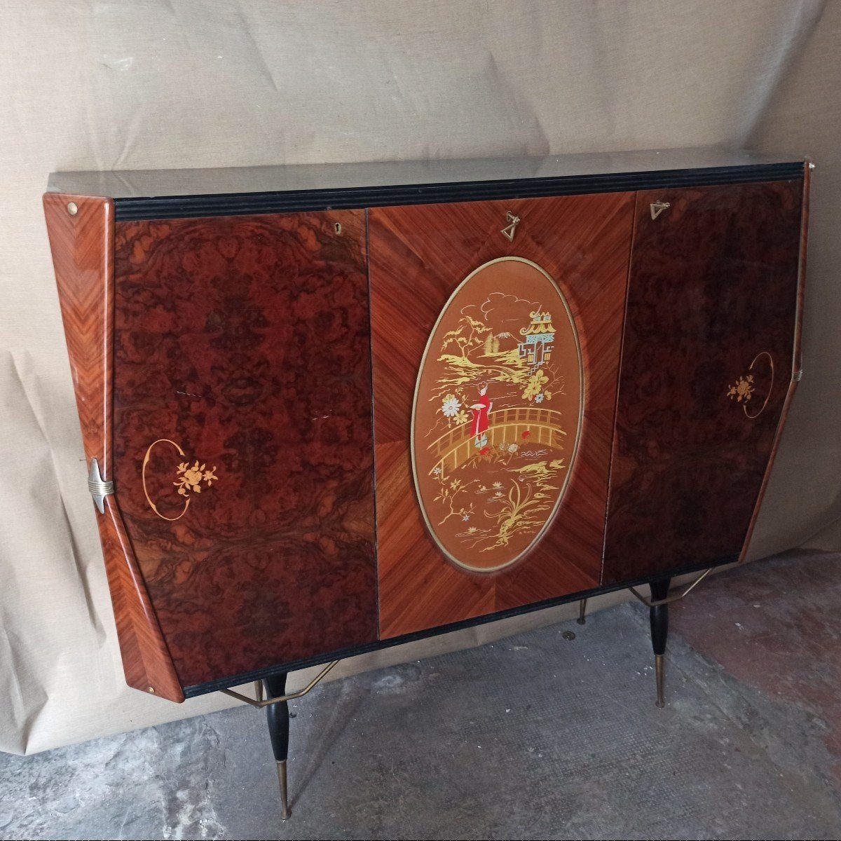 1950s Sideboard Bar Cabinet Attributed To Paolo Buffa-photo-6