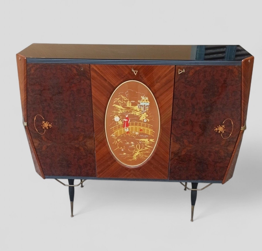 1950s Sideboard Bar Cabinet Attributed To Paolo Buffa